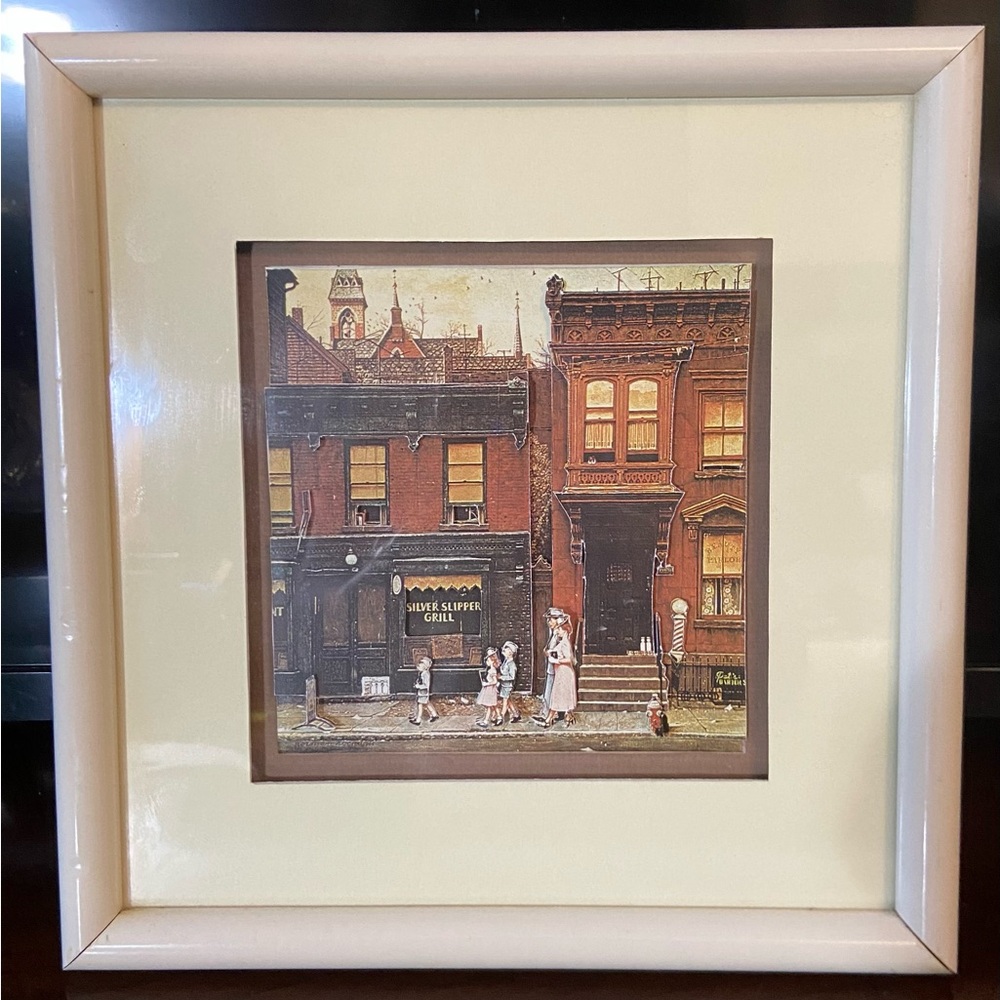 Vintage Urban Street Scene Framed Art